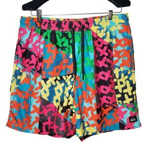 Quiksilver Variable Volley Shorts Men's XL Rainbow Multicolor AOP Graffiti